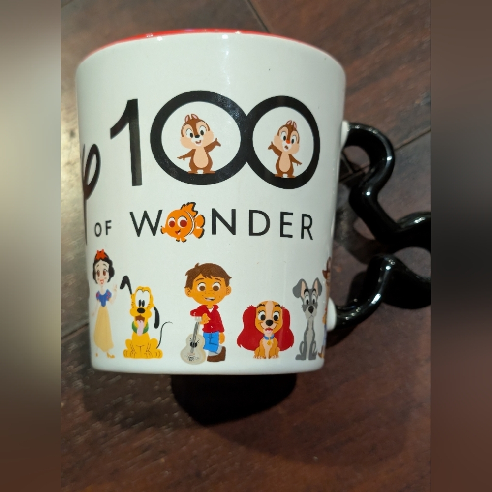 2023 Disney Parks 100 Years of Wonder Mug Red Interior - Picture 2 of 5